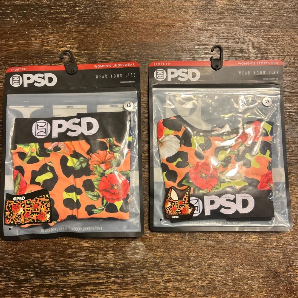 PSD Kids Floral Camo Underwear Set - Black, Orange, Green